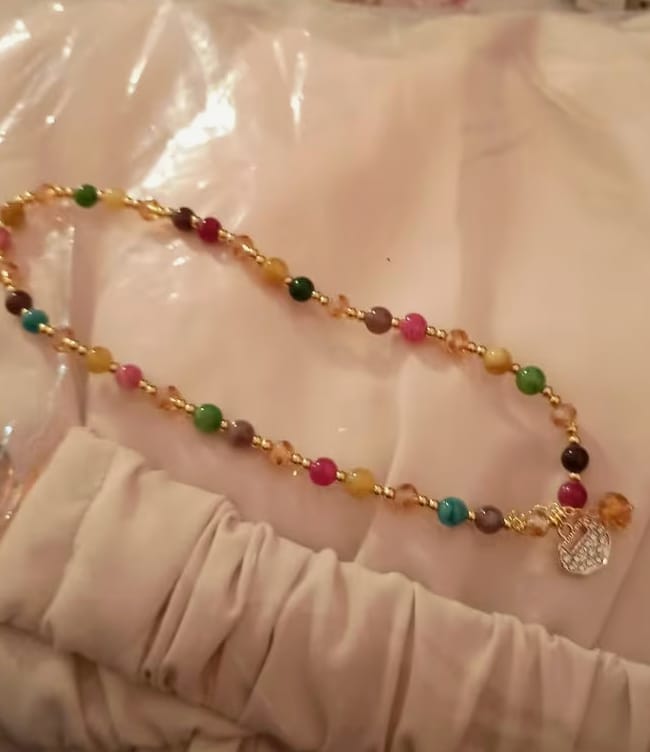Customer photo review of Multicolor Tourmaline Lock Charm Luck Bracelet