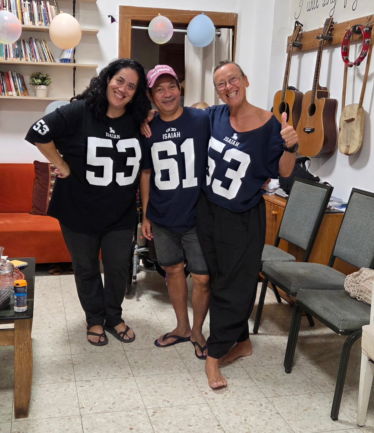 Customer photo review of ISAIAH 53 – American Football Jersey Style T-Shirt – Unisex