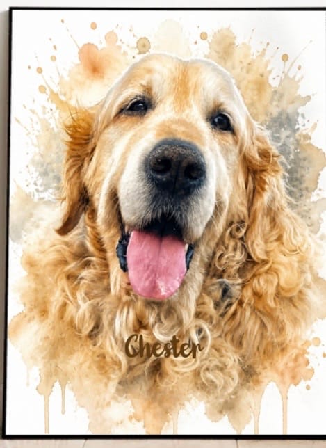 Customer photo review of Personalised Poster - Watercolour Realistic Portrait
