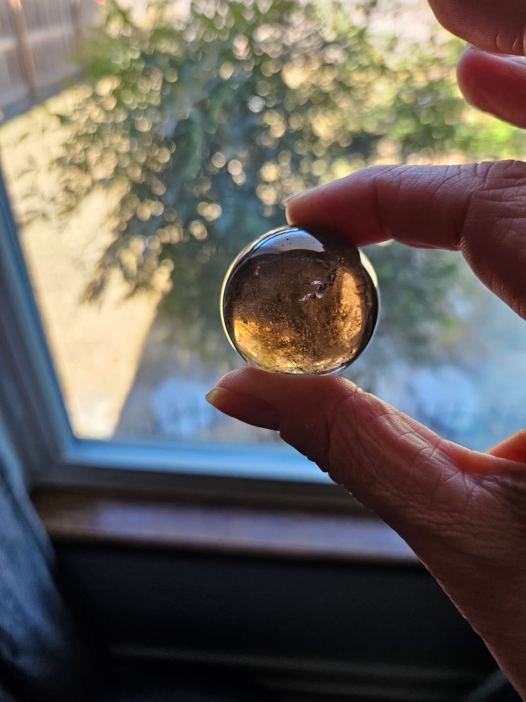 Customer photo review of Natural Crystal Smokey Quartz Sphere