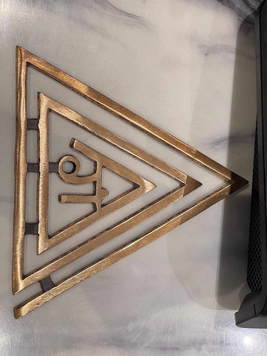 Customer photo review of Copper Triangle Ga (ग) Helix | Vastu Remedy for South-East Fire Zone Balance, Cash Flow & Kitchen Defects | 4–6 Inch