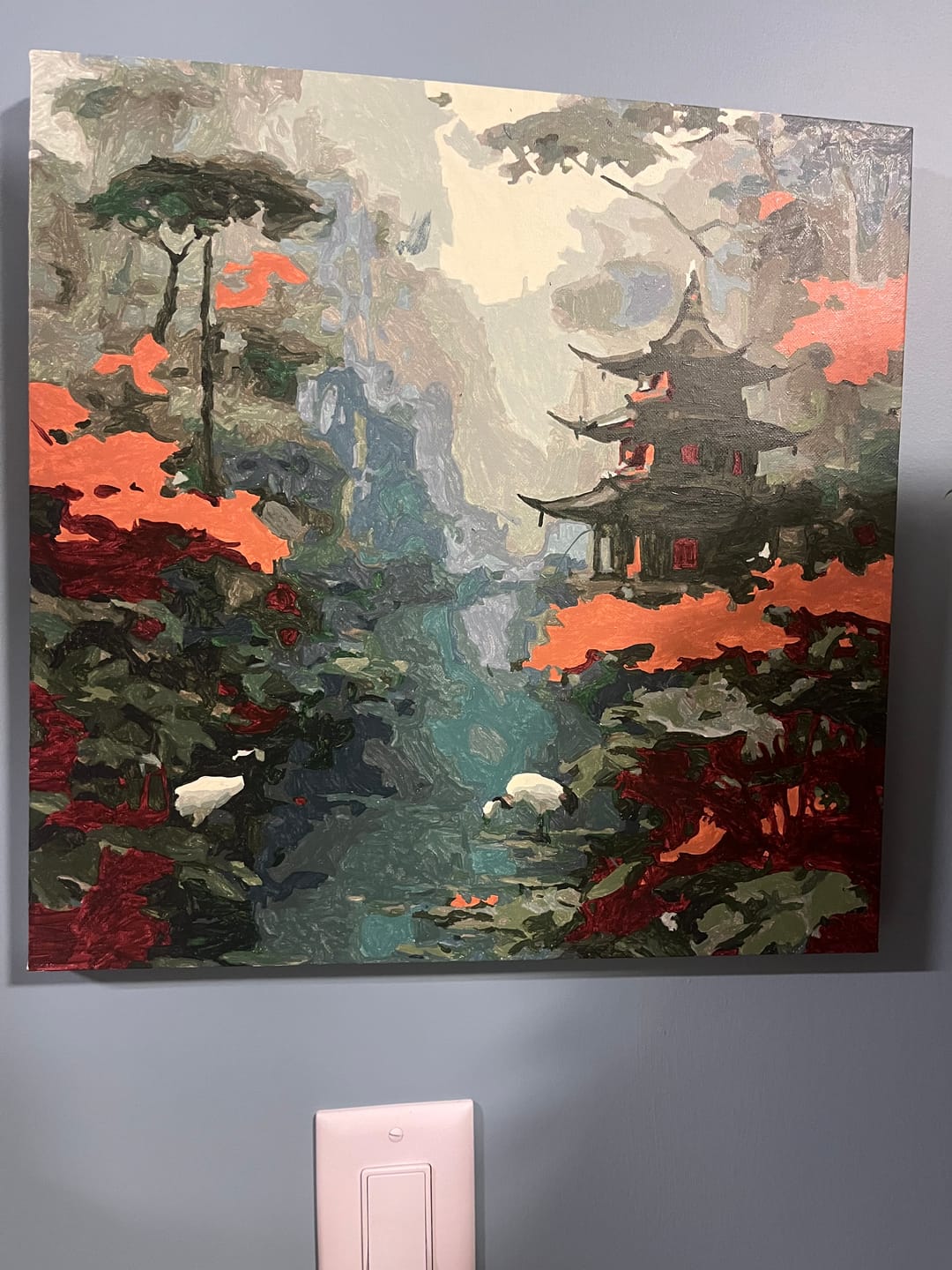 Customer photo review of Pink Blossom Pagoda Fuji (Paint by Numbers)