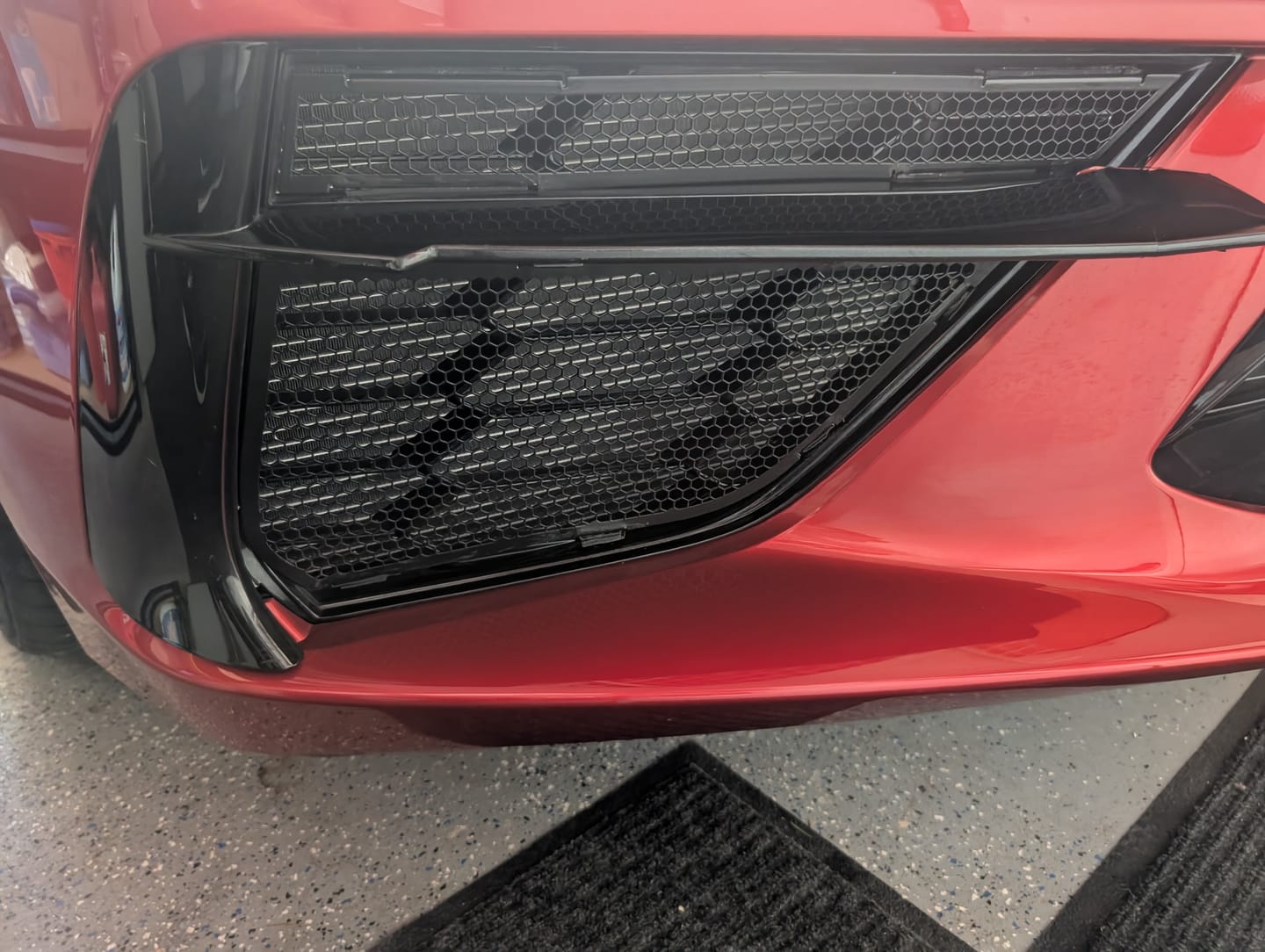 Customer photo review of Corvette C8 Front Mesh Grill Insert Cover