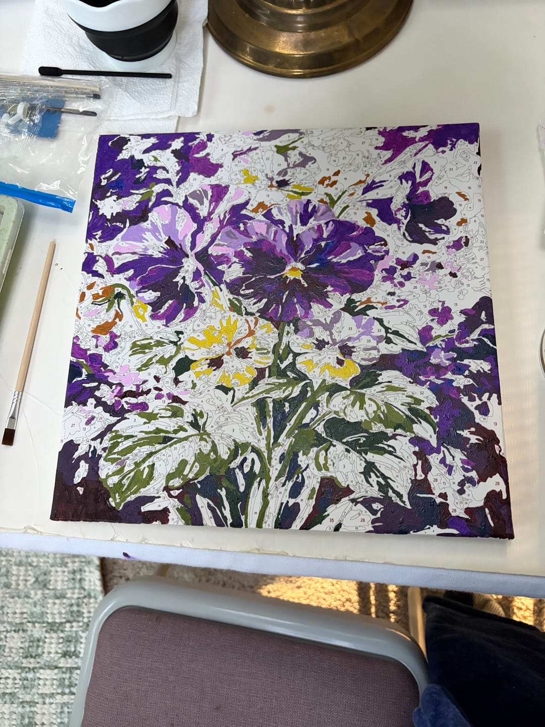 Customer photo review of Purple Pansy Impasto Bloom (Paint by Numbers)
