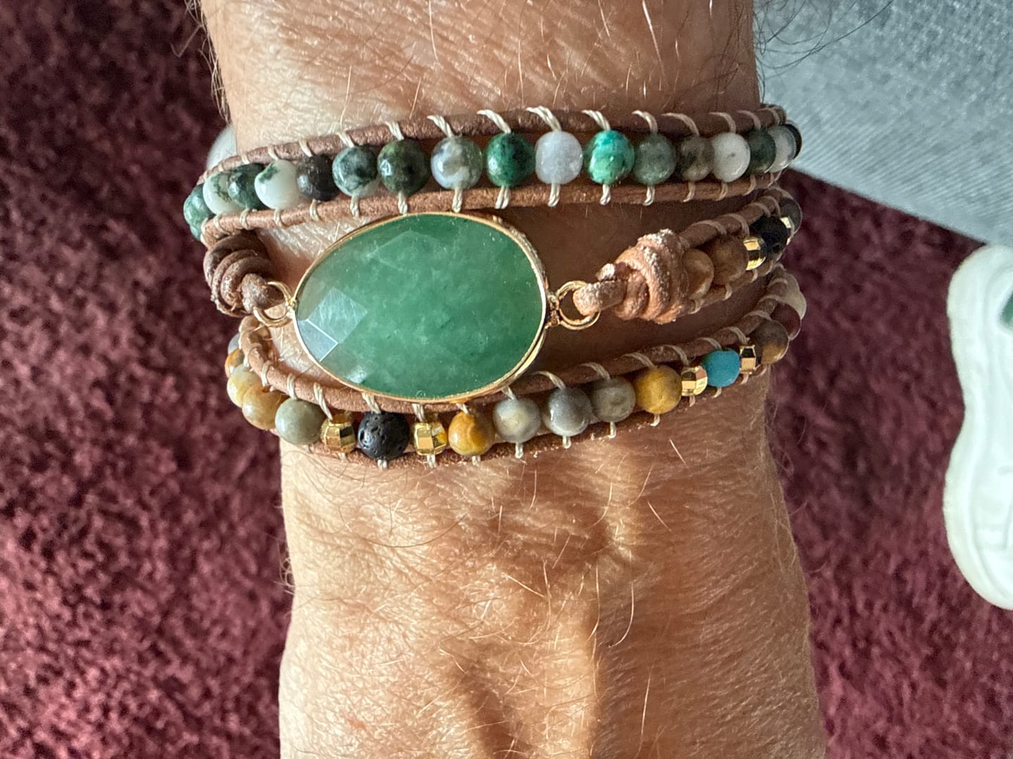 Customer photo review of Beruhigendes Jade Wickelarmband | Australischer Jade Stein | Boho