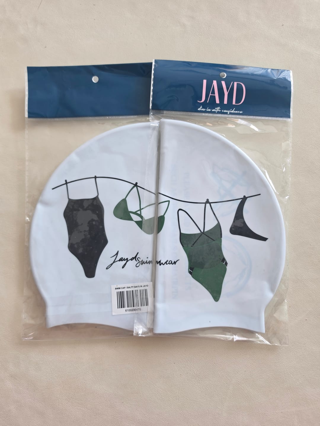 Customer photo review of JAYD Swim Cap - Salty Days in JAYD