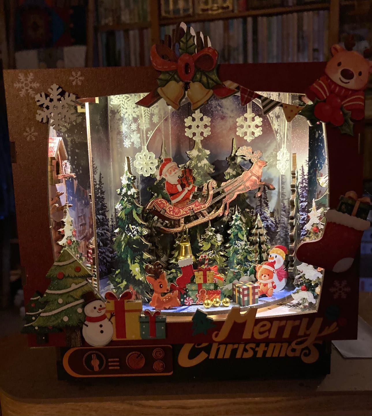 Customer photo review of Christmas Triple Scene DIY Book Nook Kit