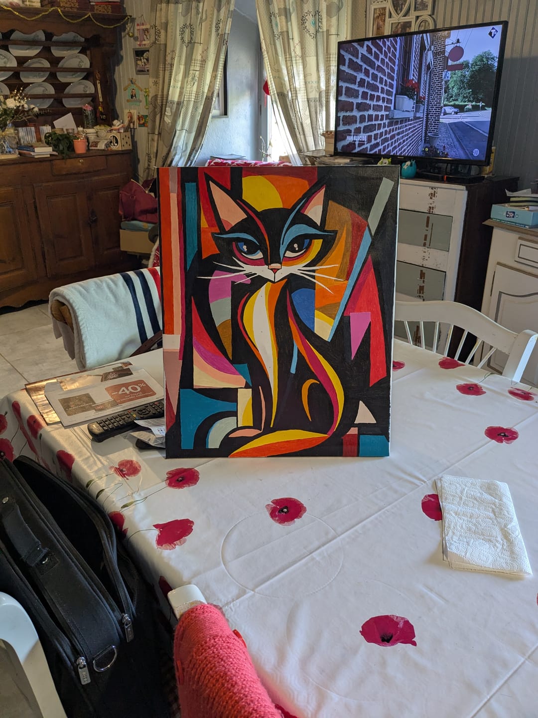 Customer photo review of Mini Peinture par Numéros 20x20cm avec cadre Blonde Pop Art