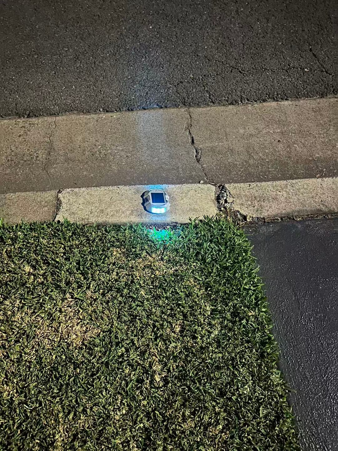 Customer photo review of Solar Road Stud Lights – Aluminium IP68 – Driveway & Dock LED Markers 2Pack