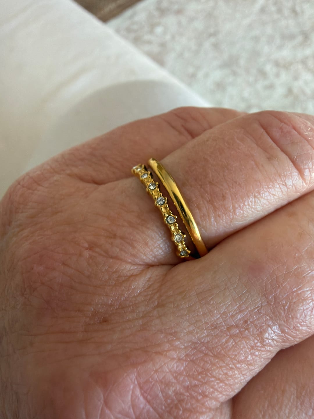 Customer photo review of Marissa White Crystal Layered Ring