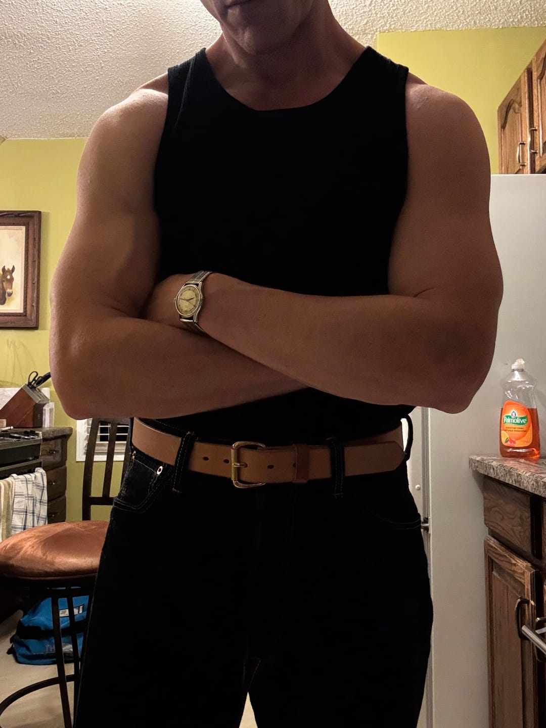 Customer photo review of 10.5 oz Cotton Tank Top - Black