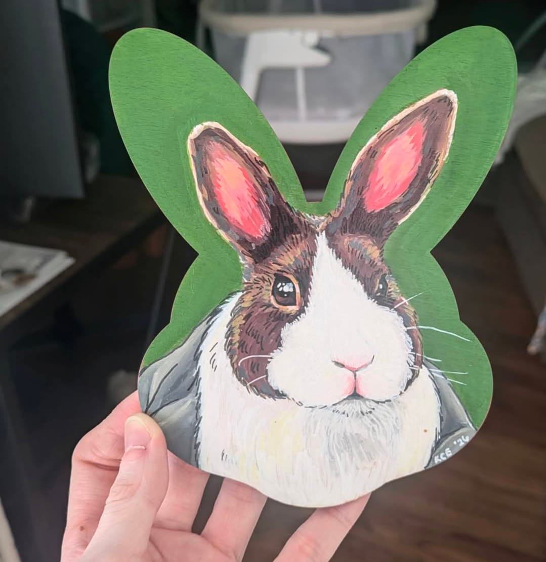 Customer photo review of Unfinished Wood Easter Bunny Head Shape - Craft - up to 46" DIY