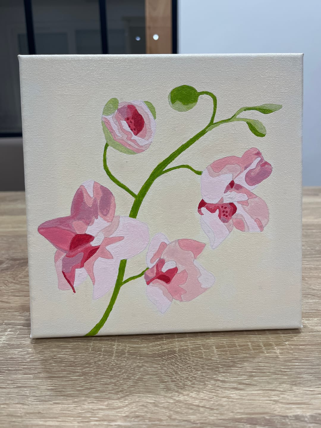 Customer photo review of Mini Peinture par Numéros 20x20cm avec cadre Branche d'Orchidée