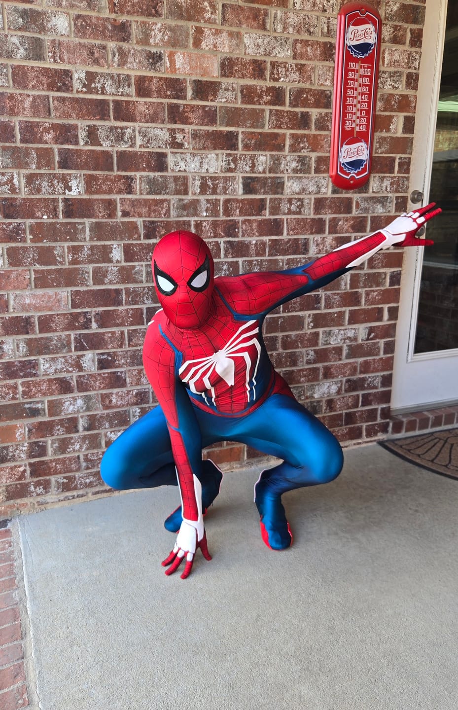 Customer photo review of Spider Man Advanced Suit Life Size Wearable Costume