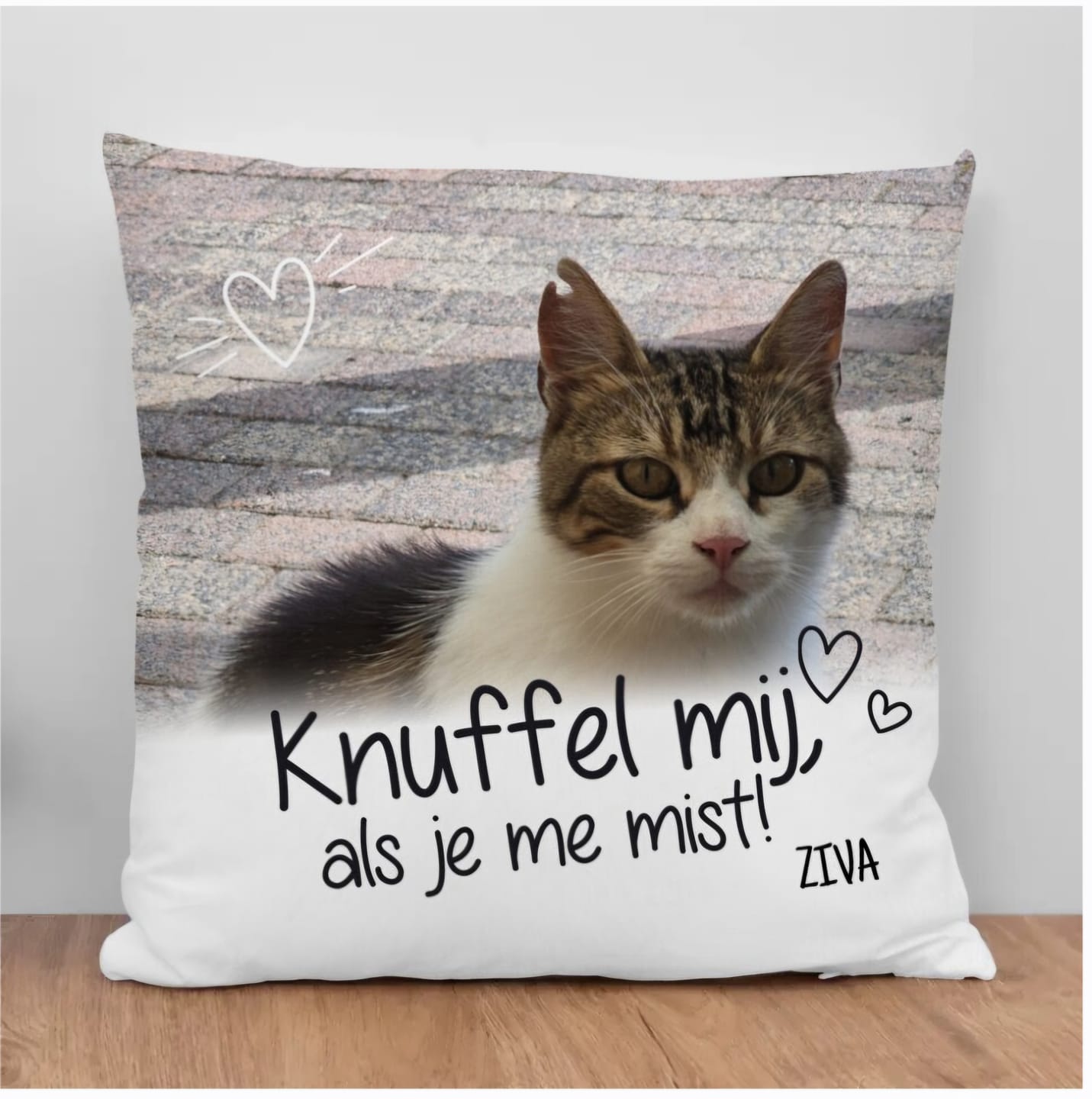 Customer photo review of Knuffel mij als je me mist - Gepersonaliseerde kussen