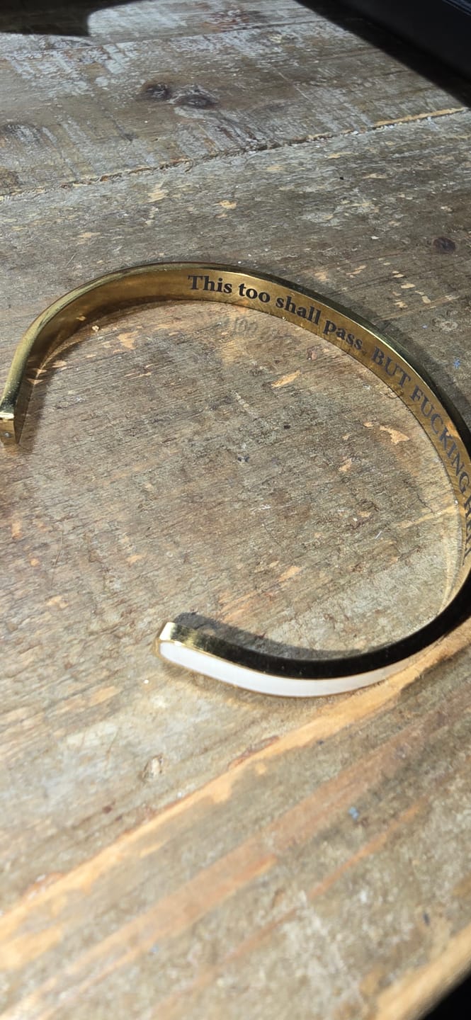 Customer photo review of This Too Shall Pass Color Cuff Bracelet
