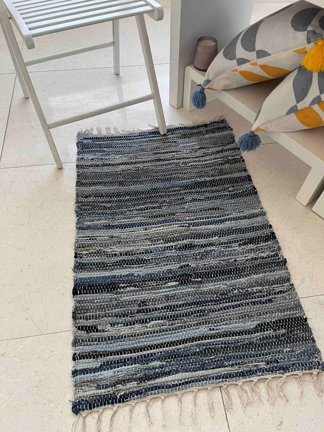 Customer photo review of Striped Denim Kilim Ekru/İndigo 80x150