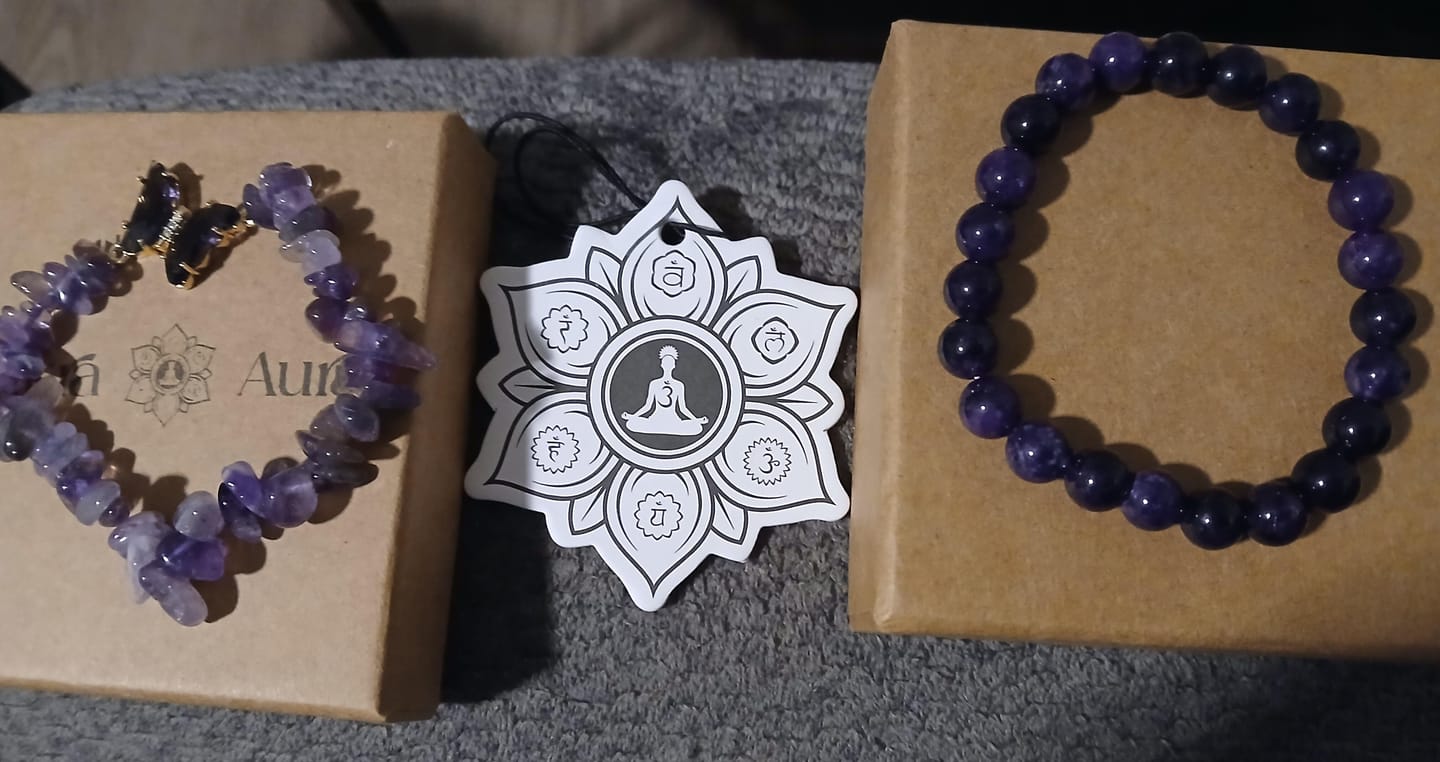 Customer photo review of Two-in-One Amethyst Butterfly Balance Bracelet