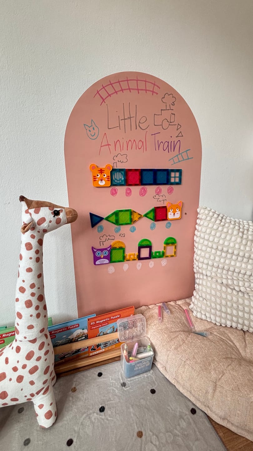 Customer photo review of Ultra Mag Extra Large Play Wall, Kids Learning Board 47"x35" (120cmx90cm)