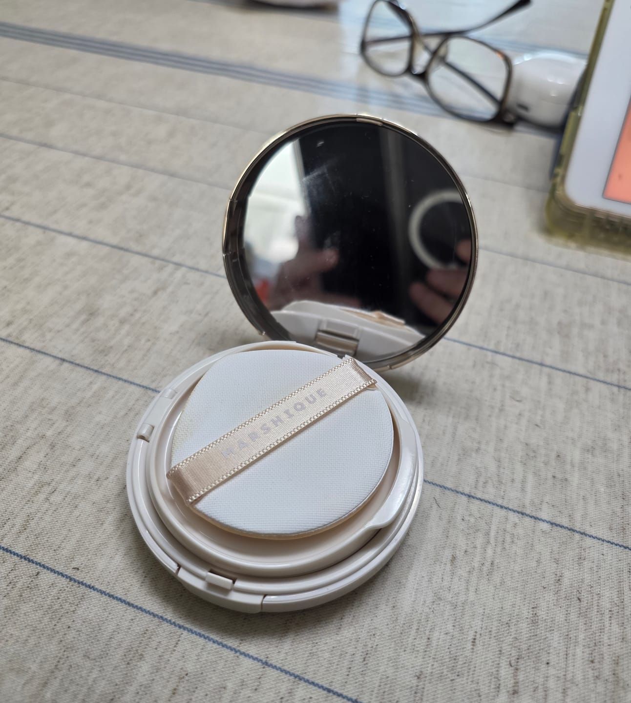 Customer photo review of MARSHIQUE Serum Glow Tone-up Sun Cushion SPF50+/PA++++ 12g