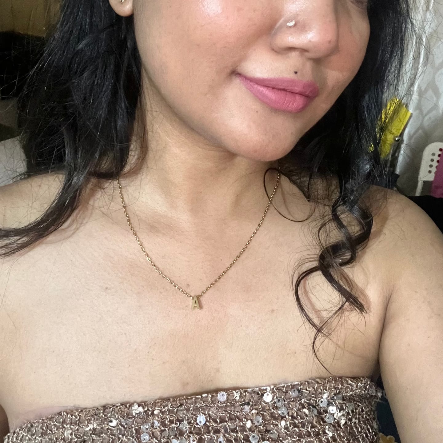 Customer photo review of Small Letter Necklace
