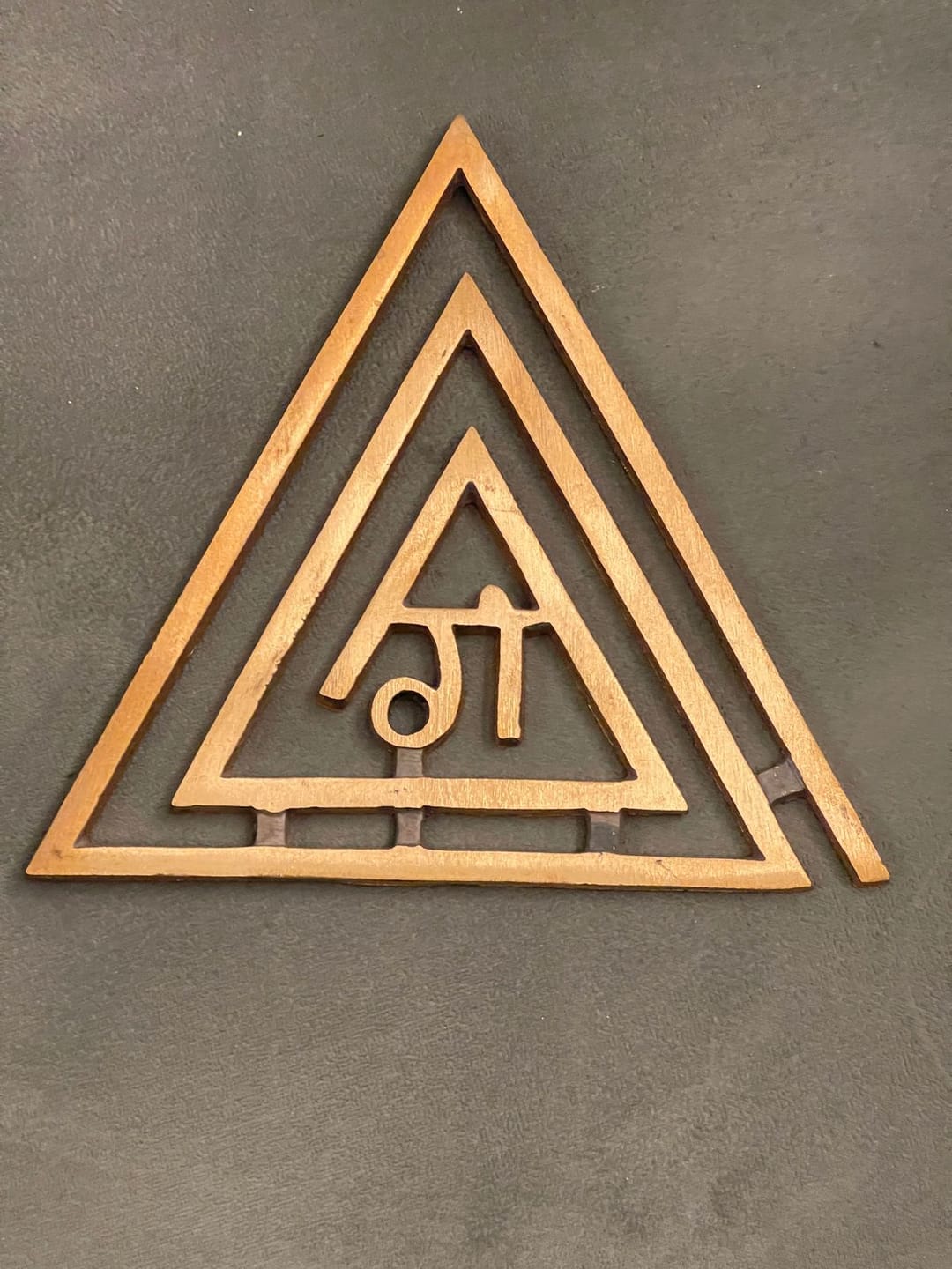 Customer photo review of Copper Triangle Ga (ग) Helix | Vastu Remedy for South-East Fire Zone Balance, Cash Flow & Kitchen Defects | 4–6 Inch