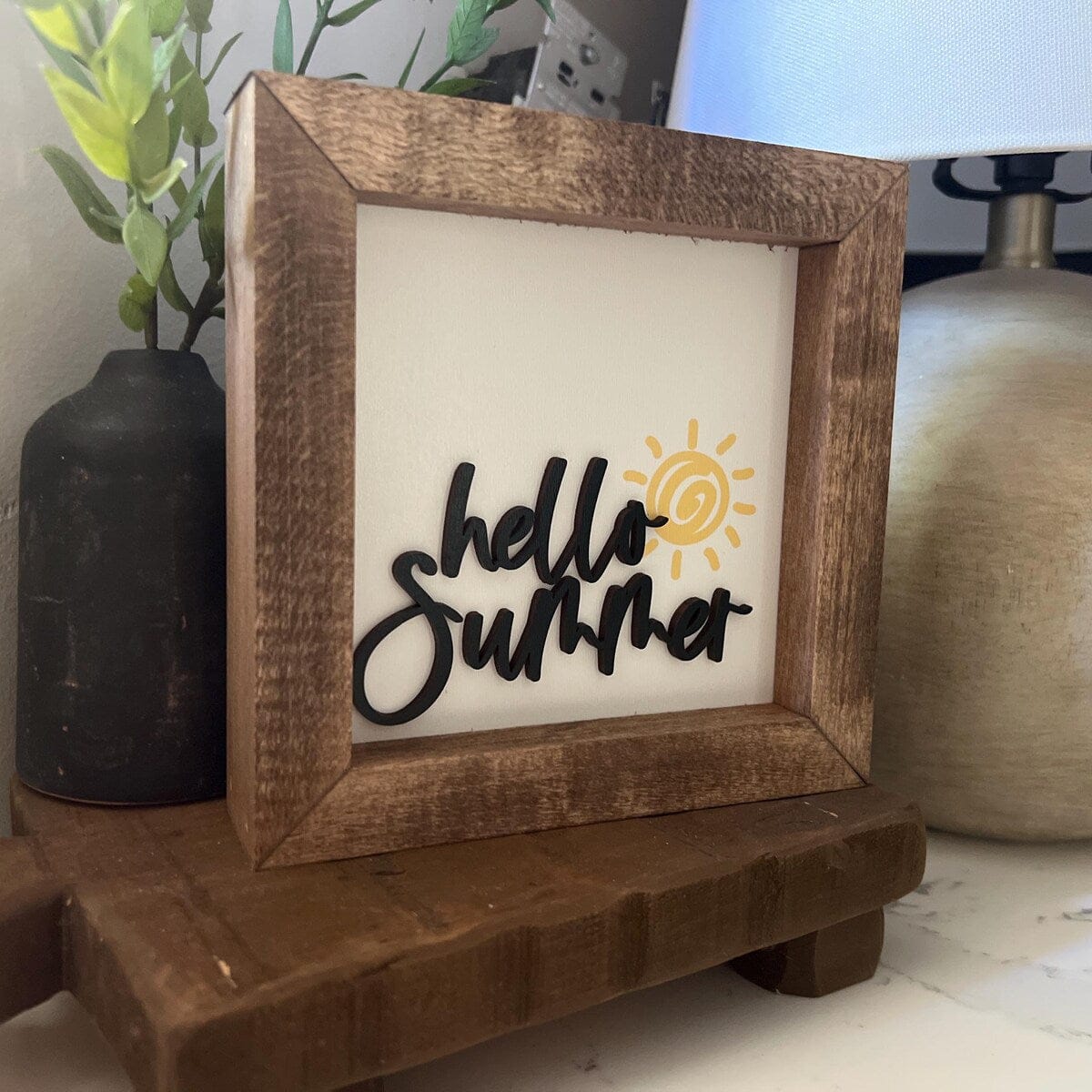 Customer photo review of Hello Summer Wooden Framed Sign