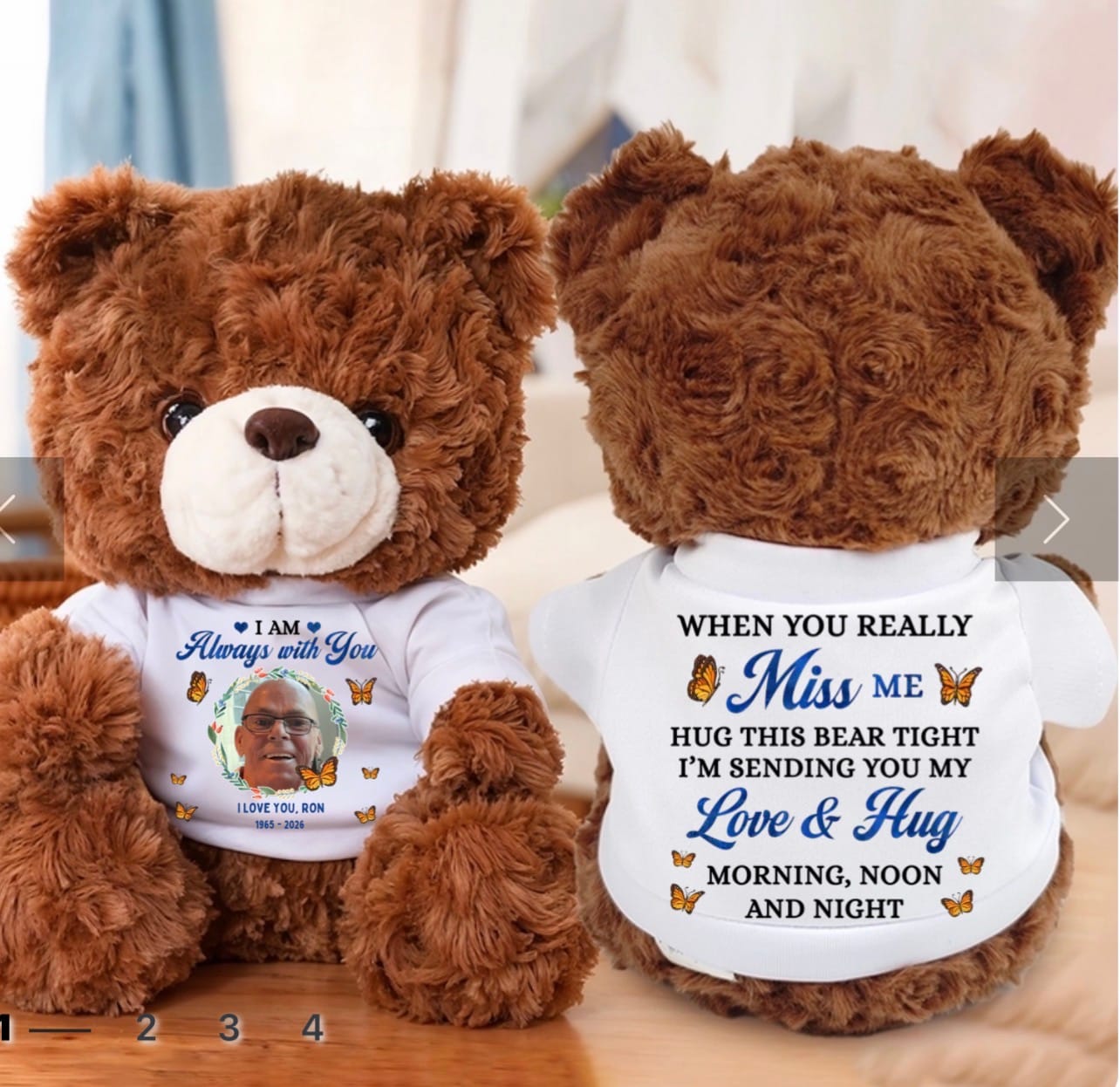 Customer photo review of I'm Always With You - Personalized Memorial Teddy Bear
