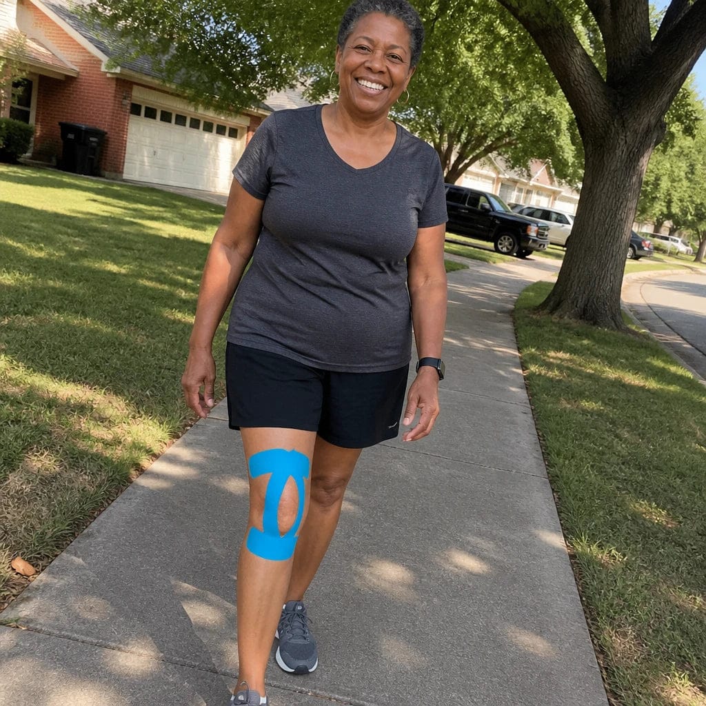 Customer photo review of APRIS Relief-Cut™ Knee Tape