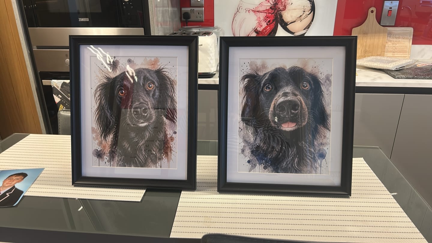 Customer photo review of Personalised Poster - Watercolour Realistic Portrait