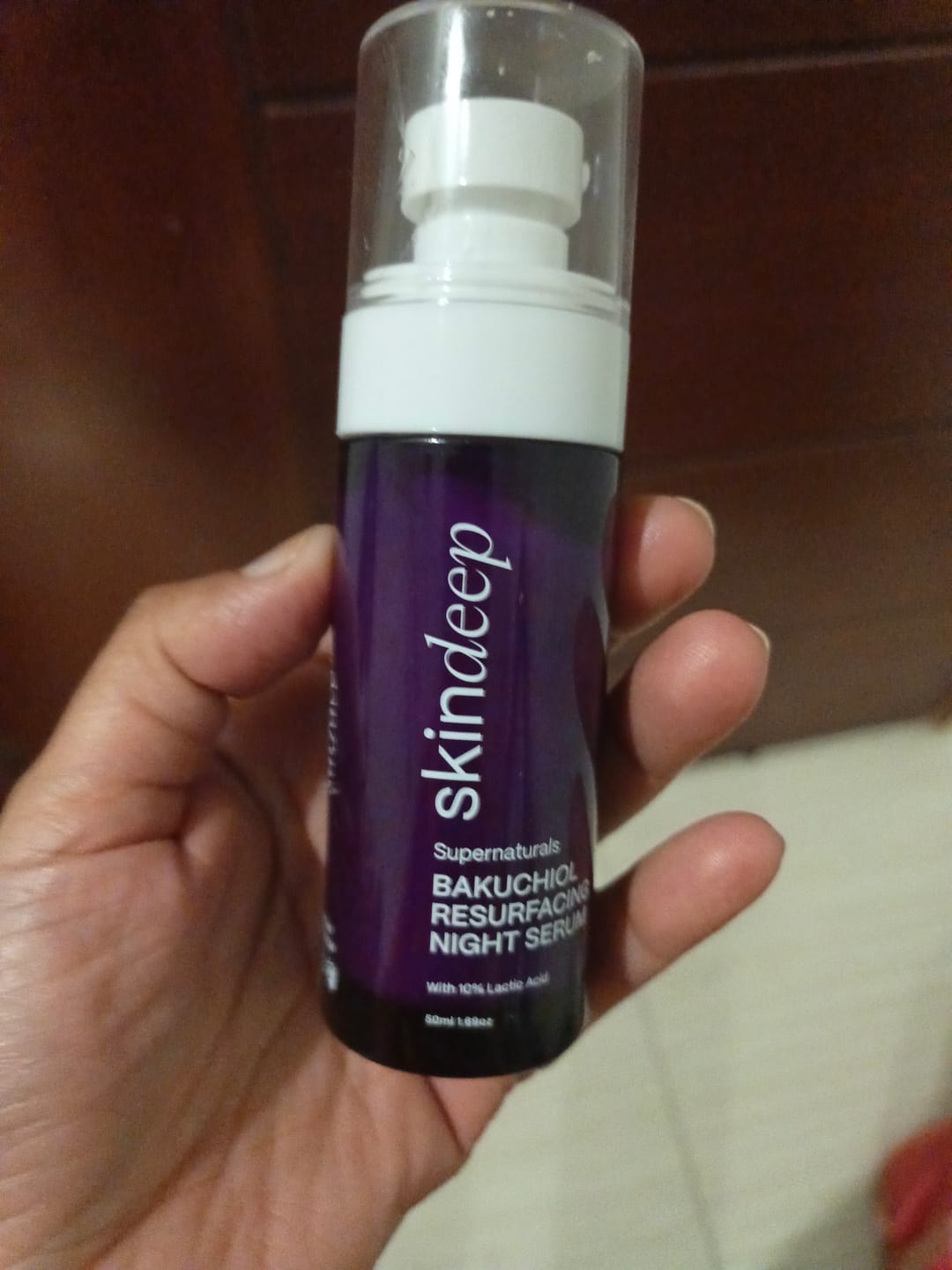 Customer photo review of BAKUCHIOL RESURFACING NIGHT SERUM - with 10% Lactic Acid
