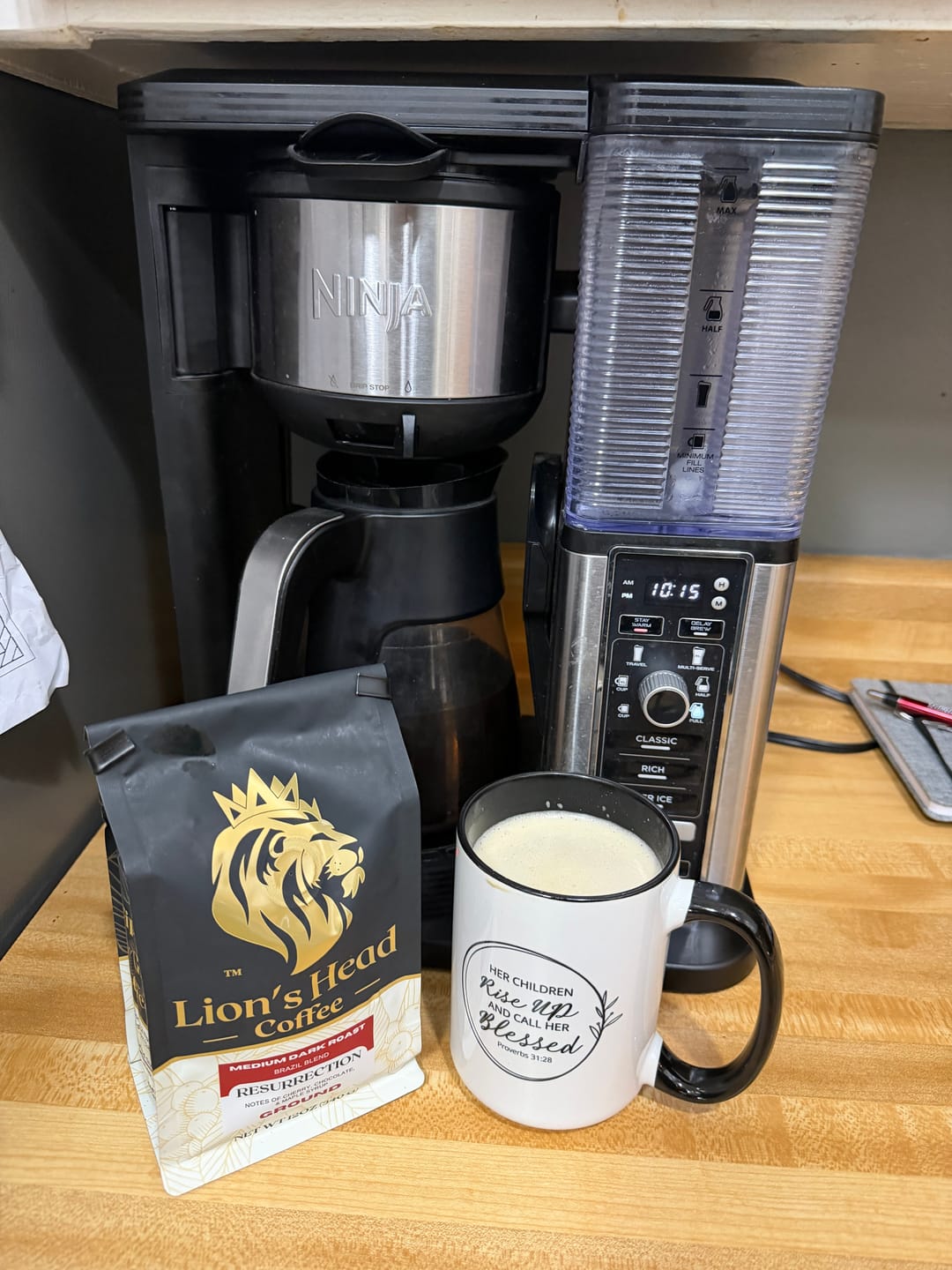 Customer photo review of Resurrection - Chocolate, Cherry, Maple Syrup - Medium Dark Roast