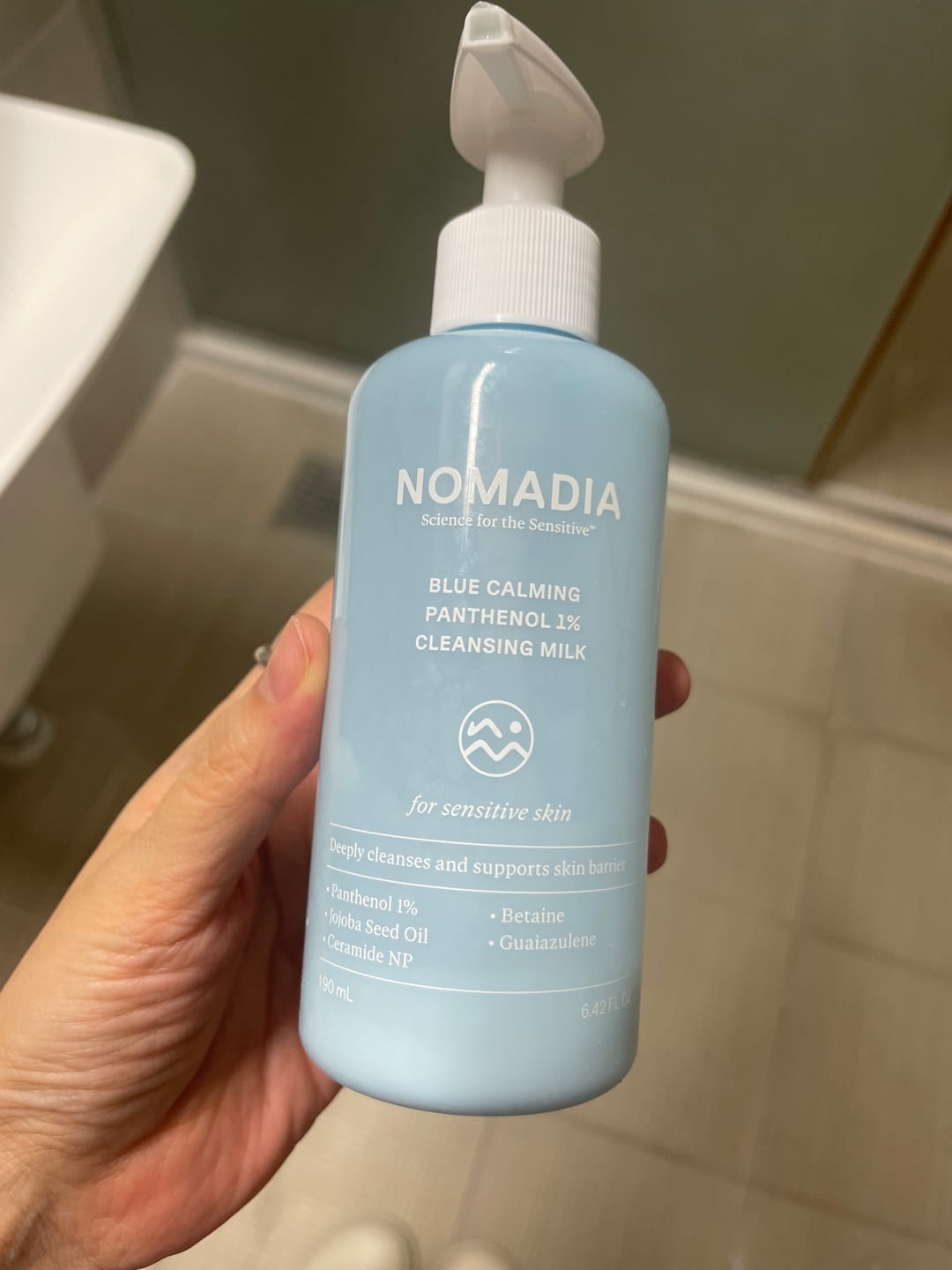 Customer photo review of Nomadia Blue Calming Panthenol 1% Cleansing Milk 190ml