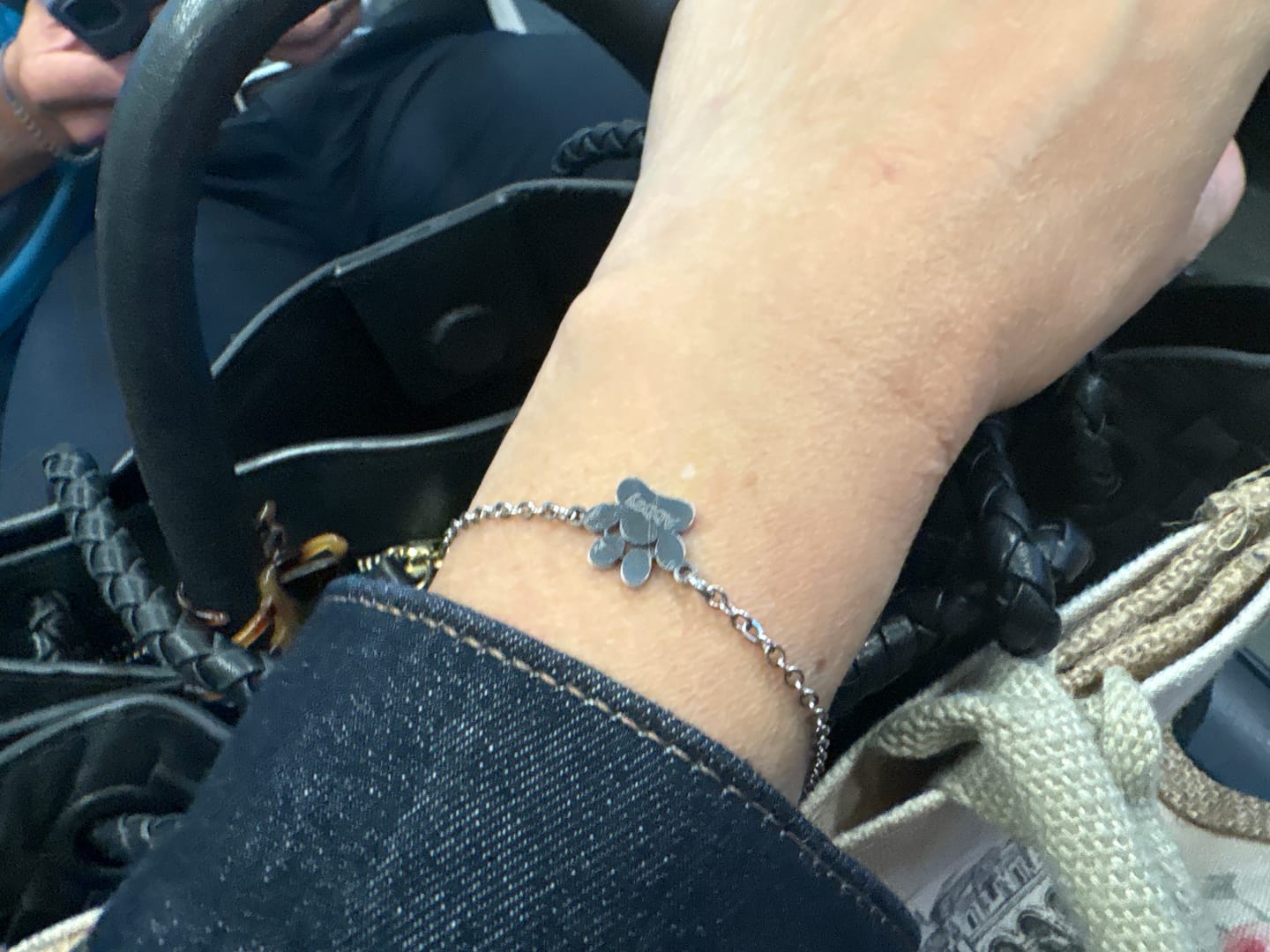 Customer photo review of Paw Print Name Bracelet — Carry Them With You