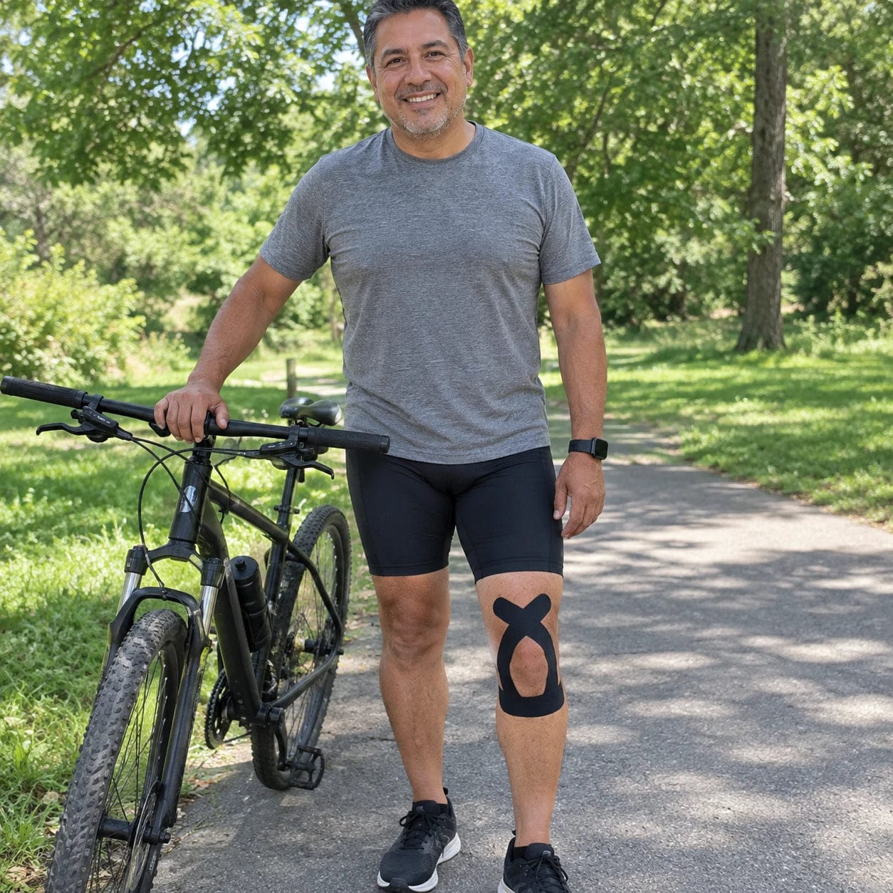 Customer photo review of APRIS Relief-Cut™ Knee Tape