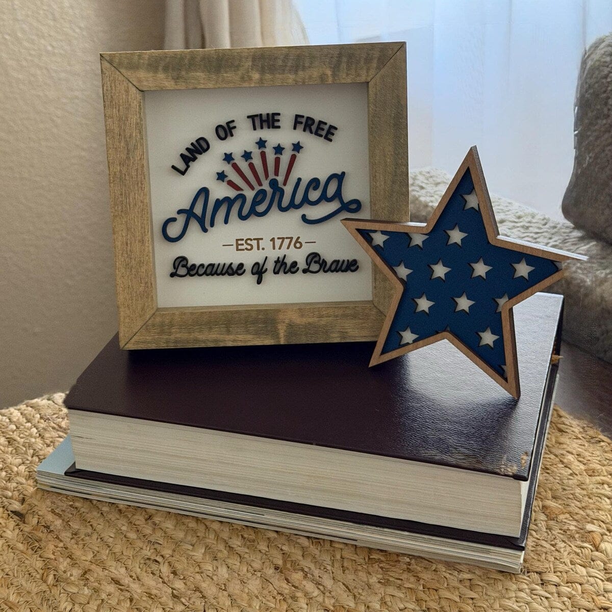Customer photo review of Patriotic Wooden Decorative Stars