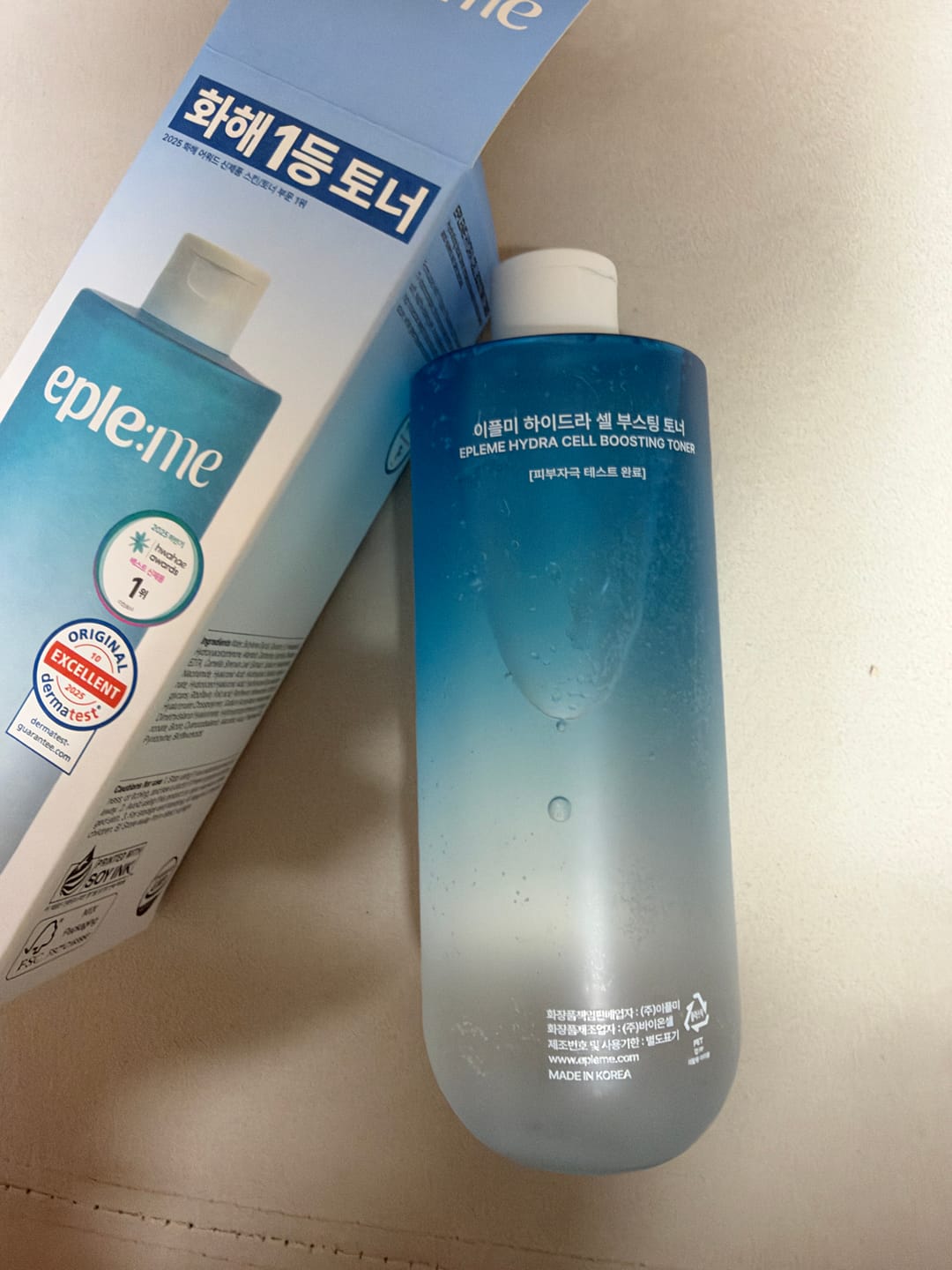 Customer photo review of eple:me Hydra Cell Boosting Toner 400ml