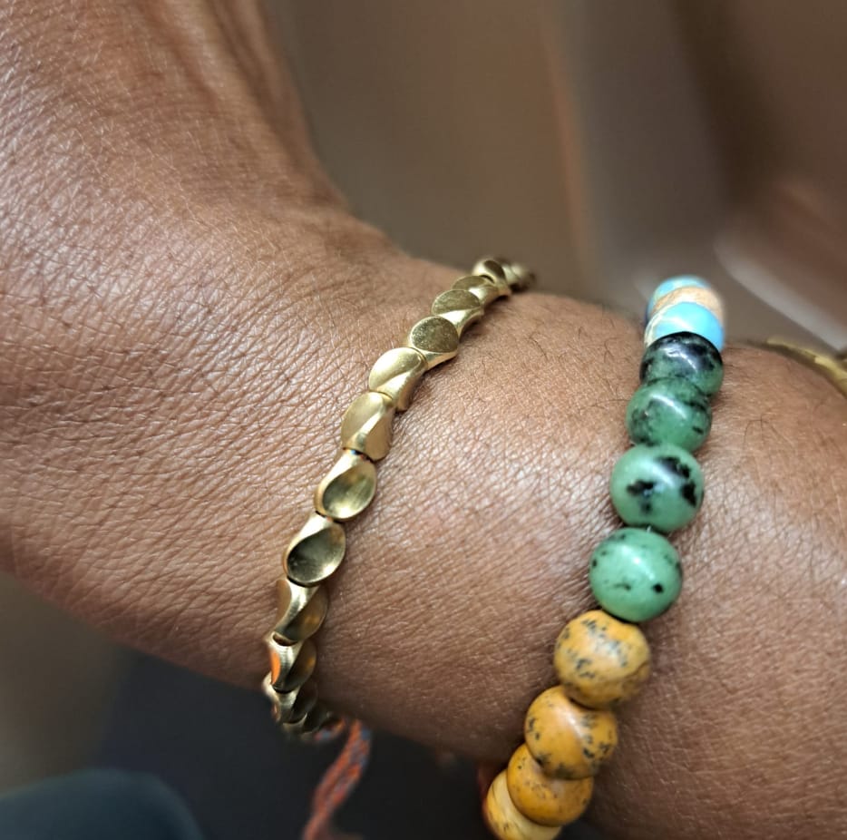 Customer photo review of Tibetan Copper Beads Bracelet