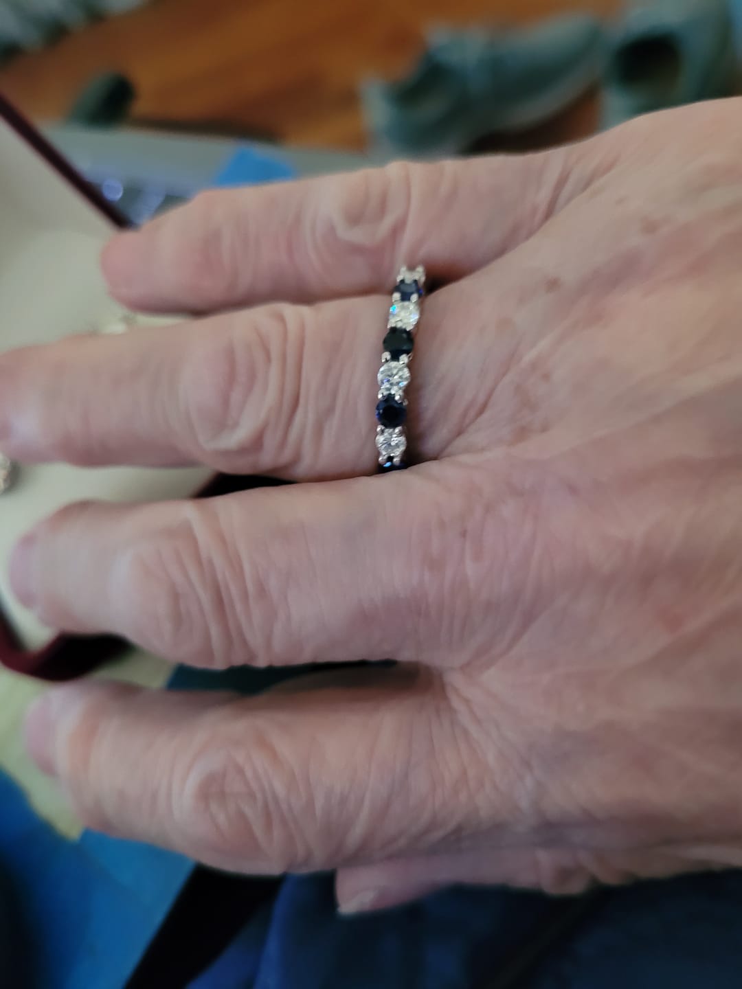 Customer photo review of 2ct Moissanite Round Cut Solitaire Ring