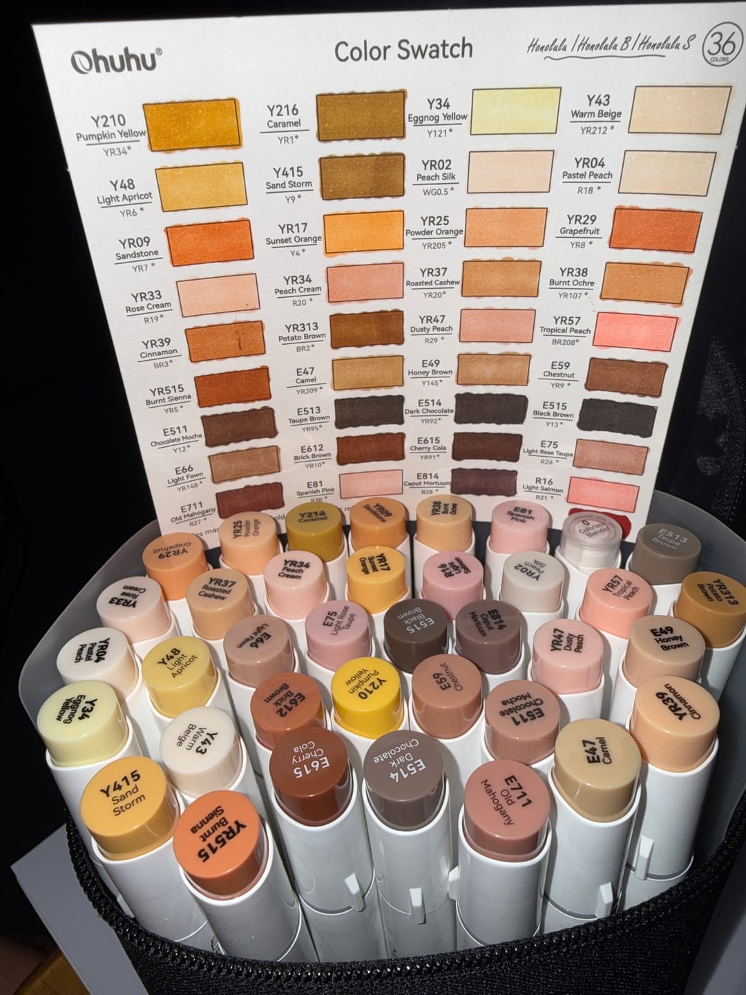 Customer photo review of Ohuhu Honolulu 36 Skin Tone Colors Dual Tips Portrait Alcohol Art Markers (New Color Codes)