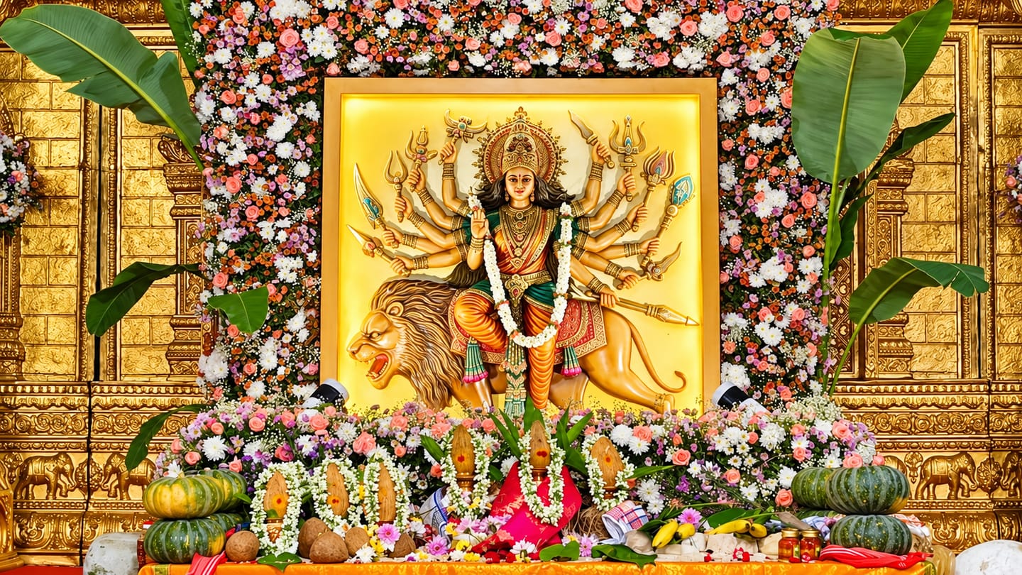 Customer photo review of Adishakti Mata Durga Wall Mural 4.5x4.5ft | Divine Shakti Wall Art for Home & Temple