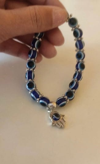 Customer photo review of Evil Eye Bead Hamsa Hand Charm Protection Bracelet