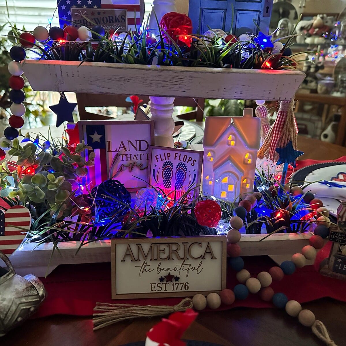 Customer photo review of Mini Framed 4th Of July Sign | Flip Flops & Fireworks