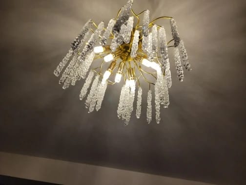 Customer photo review of Wisteria Flower Chandelier, Faceted Crystal Clusters, Gold Frame