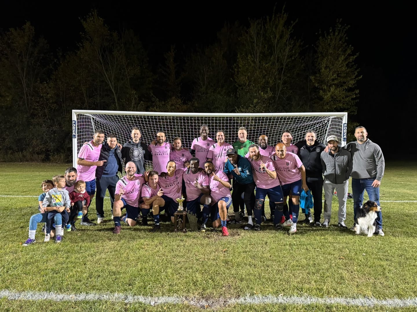 Customer photo review of Custom Pink Striped Sportswear Football Kit Jersey For Adults