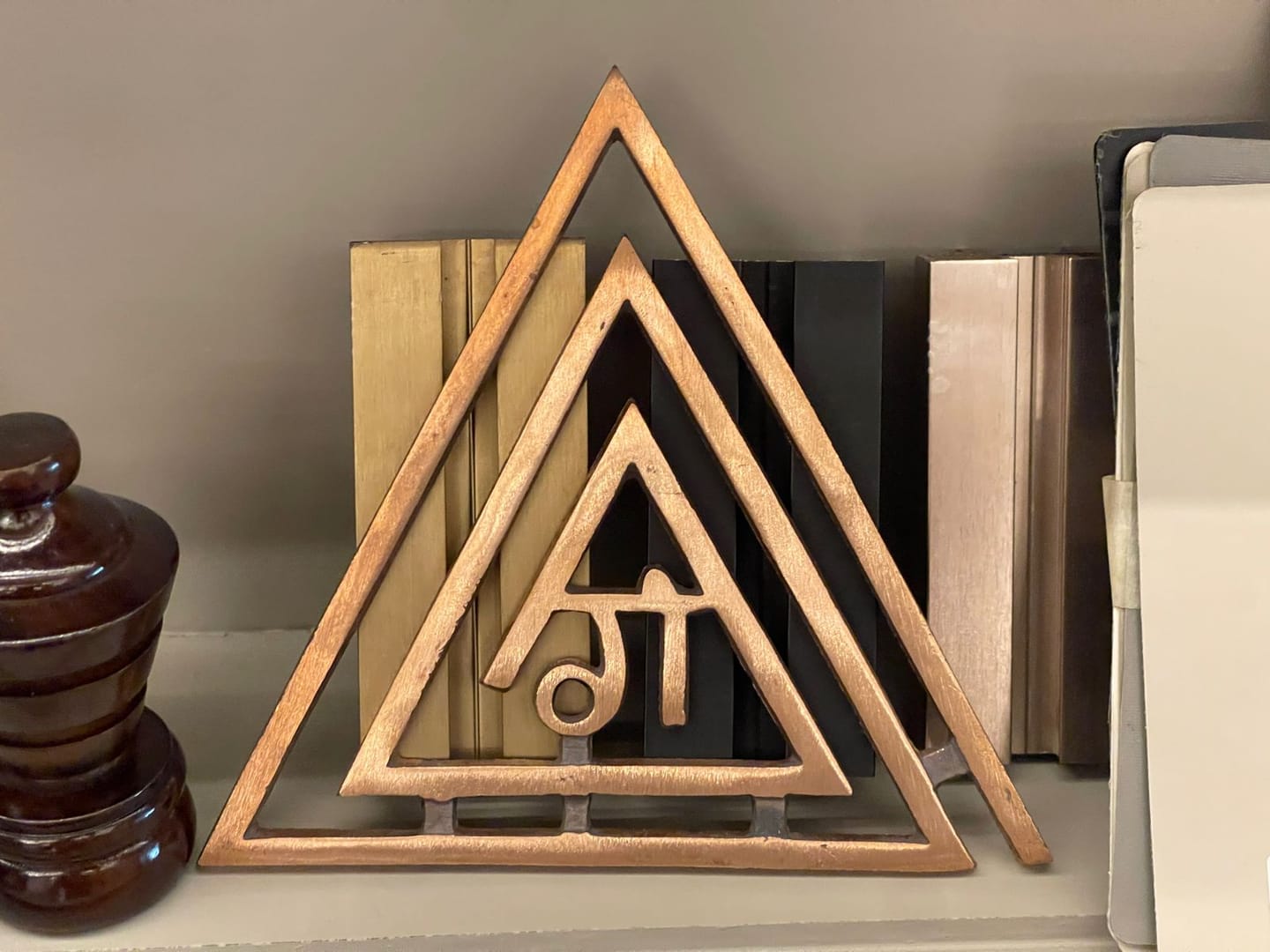 Customer photo review of Copper Triangle Ga (ग) Helix | Vastu Remedy for South-East Fire Zone Balance, Cash Flow & Kitchen Defects | 4–6 Inch