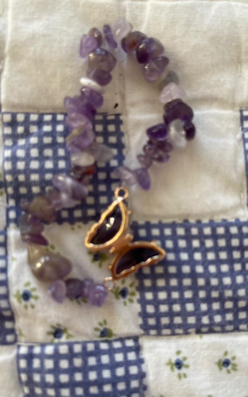 Customer photo review of Two-in-One Amethyst Butterfly Balance Bracelet