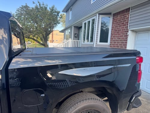 Customer photo review of Rough Country Hard Tri-Fold Flip Up Bed Cover | Chevy/GMC Sierra 1500 (19-26)/Silverado 1500 (19-26)