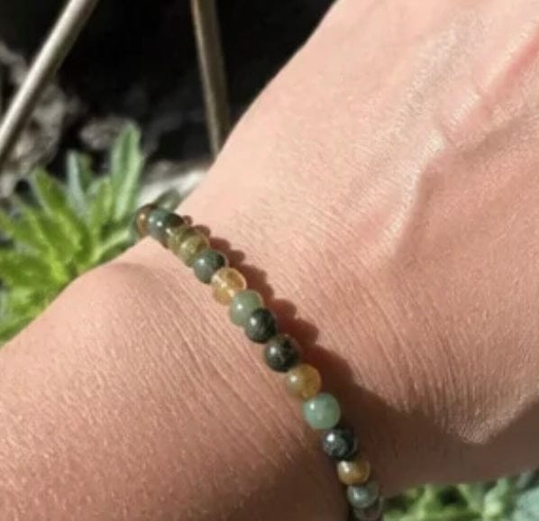 Customer photo review of Triple Prosperity Bracelet: Citrine, Green Aventurine, & African Turquoise 4 mm Prosperity Crystals Gift
