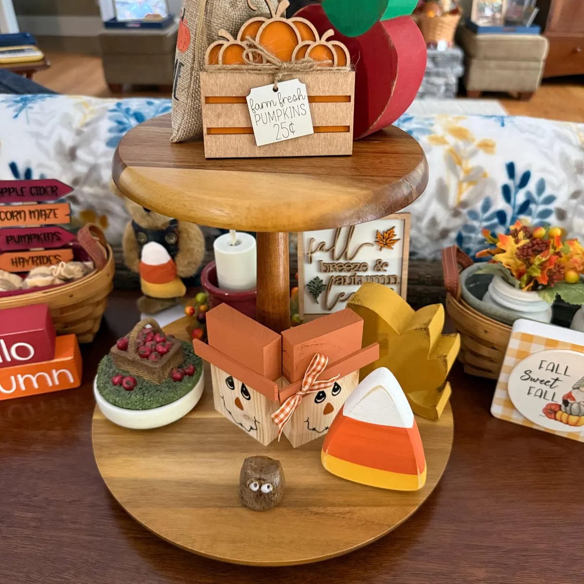 Customer photo review of Classic Autumn Themed Tiered Tray Decor Bundle